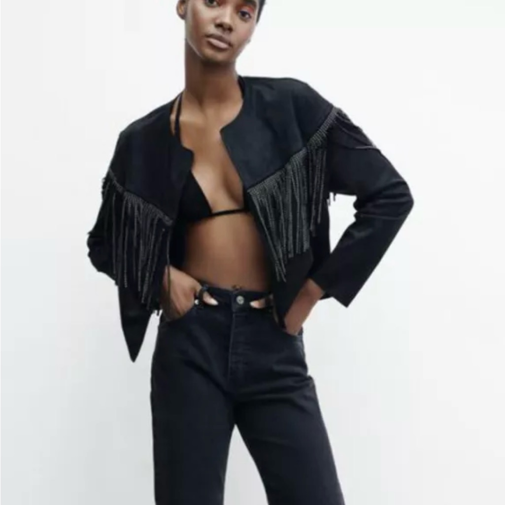 Zara Fringe Jacket Size Xl